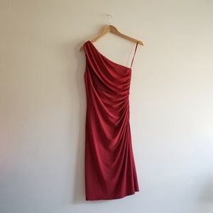 Deep Red One Shoulder Ralph Lauren dress